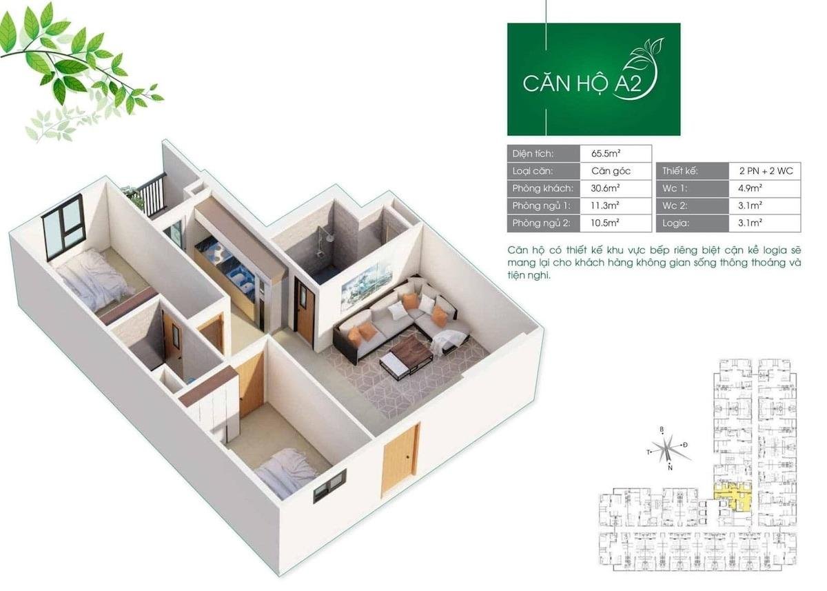 Mẫu Căn Hộ A2 IEC Residences Quy Nhơn