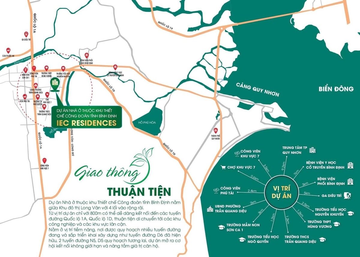 Vị trí dự án căn hộ IEC Residences Quy Nhơn