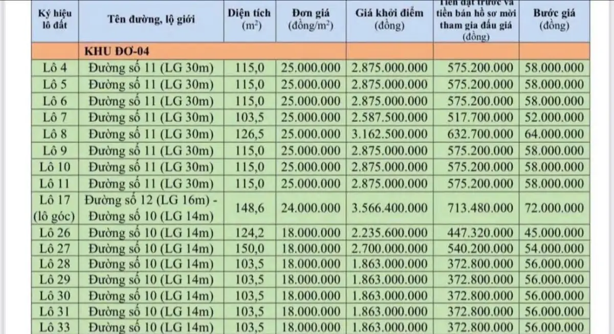 Thông báo đấu giá 32 lô đất khu dân cư núi mồ côi phường Quy Nhơn Bắc