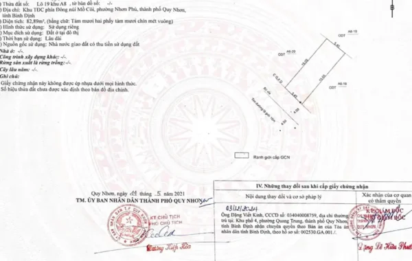 BÁN LÔ ĐẤT NÚI MỒ CÔI, NHƠN PHÚ THÀNH PHỐ QUY NHƠN