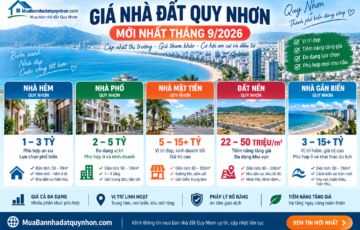Giá Nhà Đất Quy Nhơn  Mới Nhất Tháng 9/2026