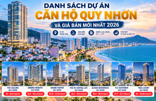 Danh sách dự án căn hộ Quy Nhơn và giá bán mới nhất 2026
