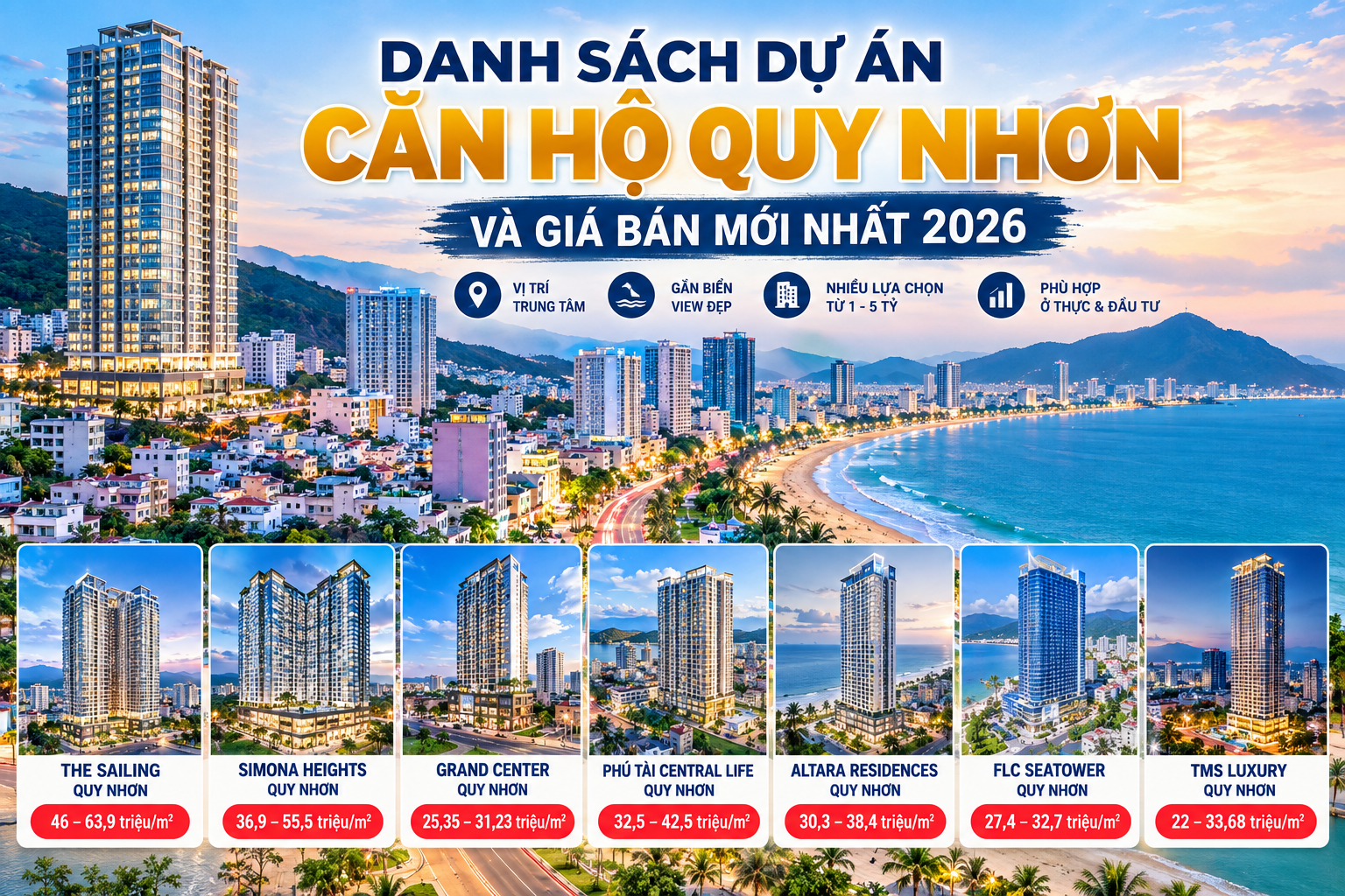 Danh sách dự án căn hộ Quy Nhơn và giá bán mới nhất 2026 1 Căn Hộ Quy Nhơn